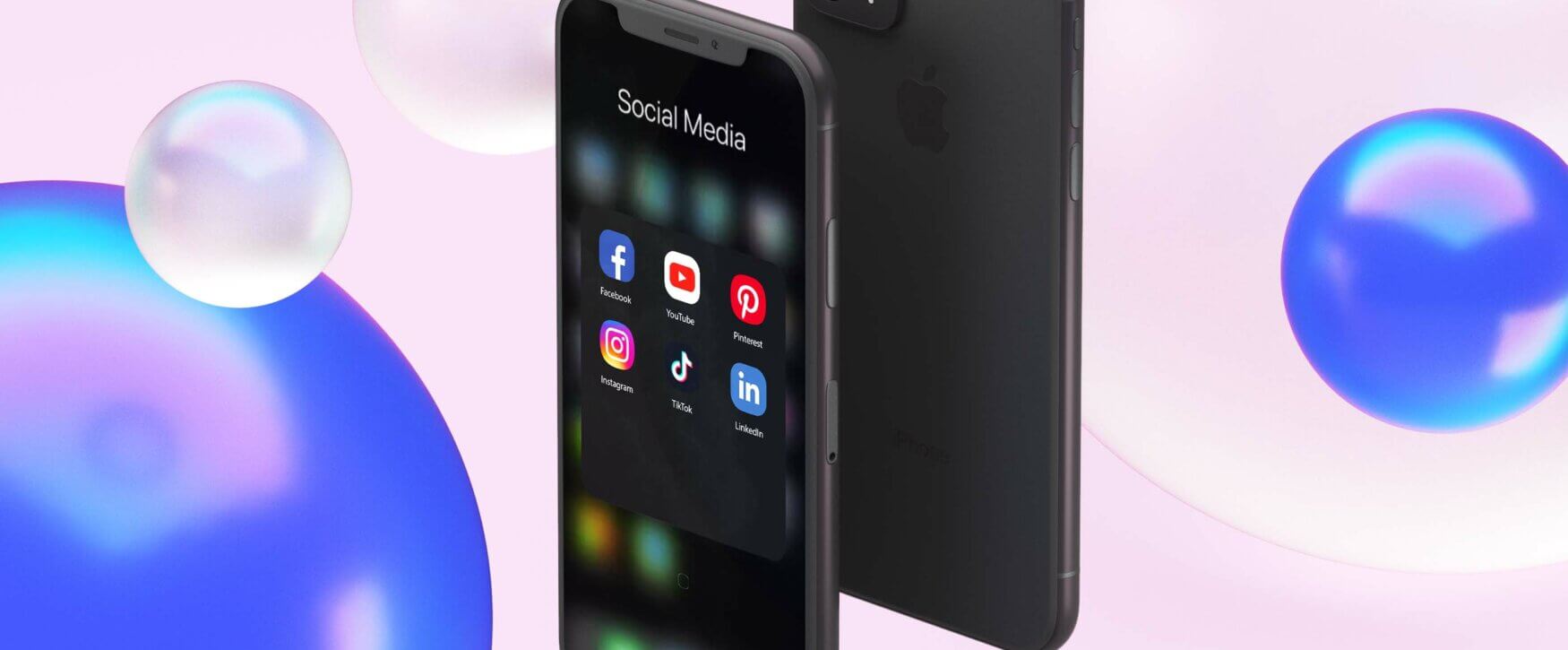 Social media channels mockup